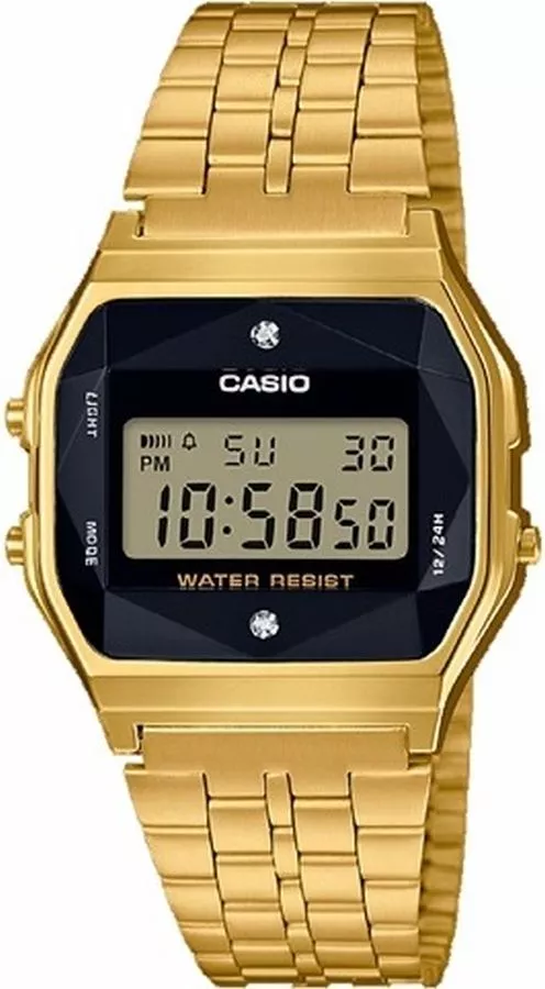 Casio VINTAGE Black and Gold with Diamond Limited Women's Watch A159WGED-1EF