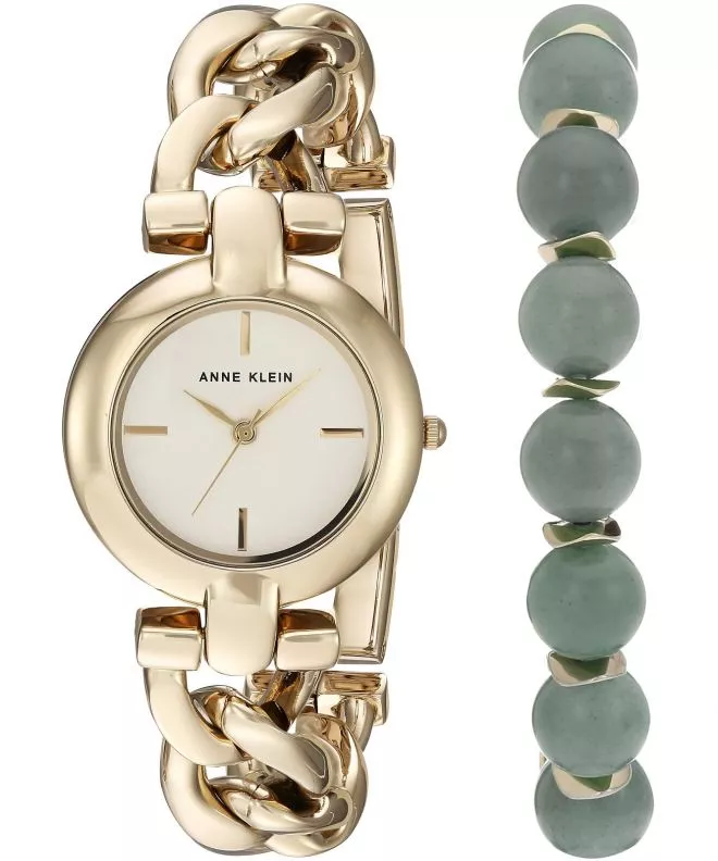 Anne Klein Gold-Tone Gift Set Women's Watch AK/2836JADE