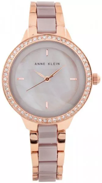 Anne Klein Swarovski Crystal Accented Ceramic Women's Watch AK/1418RGTP