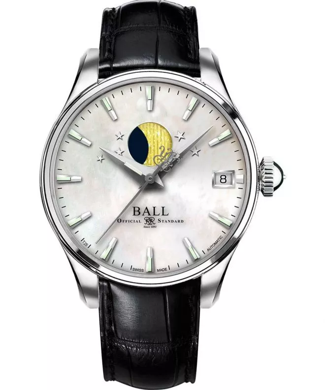 Ball Trainmaster Moon Phase Ladies Women's Watch NL3082D-LLJ-WH