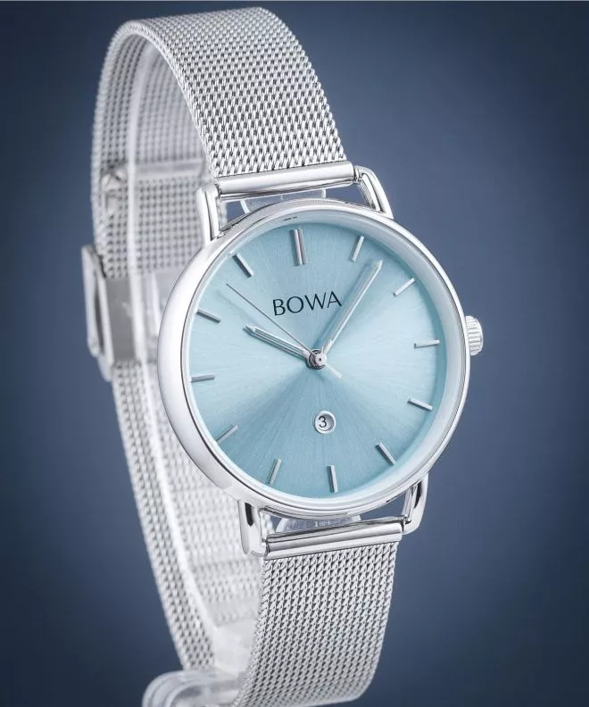 BOWA Milan Ice-Blue Silver Mesh 34 watch MI345-95-165M
