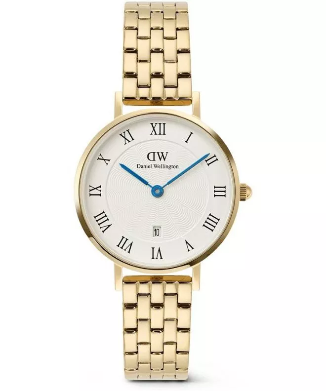 Daniel Wellington Petite Roman Numerals Date 5-link Gold ladies watch DW00100857