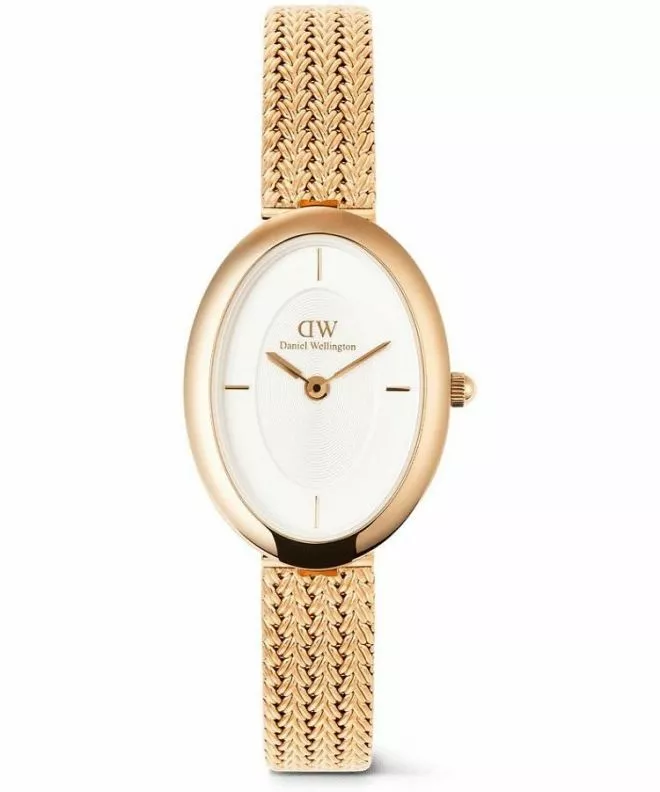 Daniel Wellington Juliette Braided Mesh White Sunray Rose Gold ladies watch DW00100883