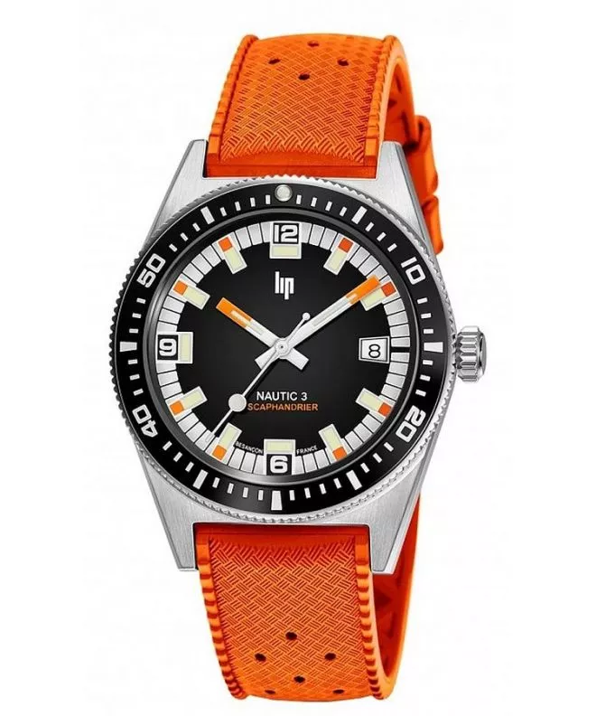 Lip Nautic 3 Scaphandrier Orange G100 Automatic watch 670098