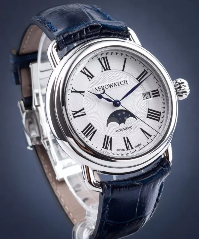Aerowatch 1942 Moon Phases Automatic Men's Watch 77983-AA01