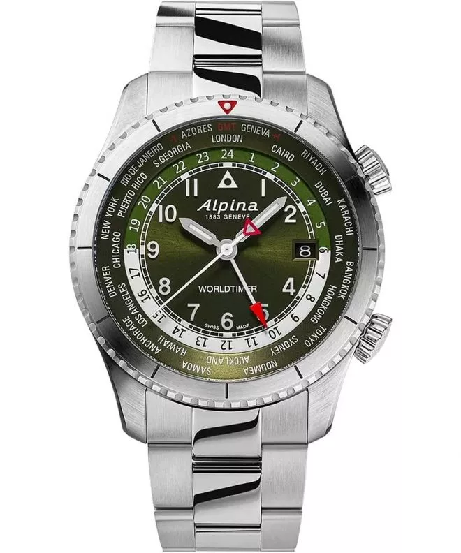 Alpina Startimer Pilot Worldtimer  watch AL-255GR4S26B