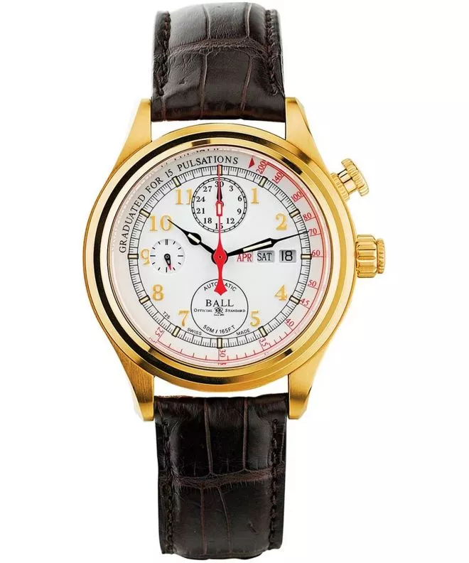 Ball Trainmaster Doctor's Chronograph Limited Edition 18K Gold watch CM1032D-GO-L1J-WH