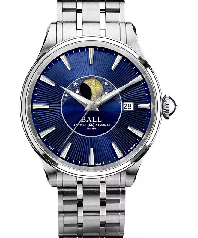 Ball Trainmaster Moon Phase Automatic Men's Watch NM3082D-SJ-BE