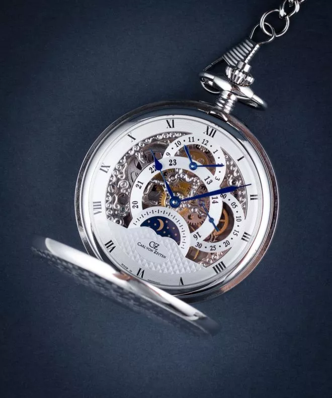 Carl von Zeyten Pocket Pocket Skeleton Mechanical Men's Watch CVZ0041SL