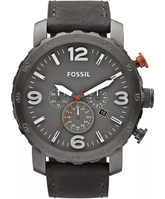 Fossil Nate Leather Grey Men's Watch JR1419