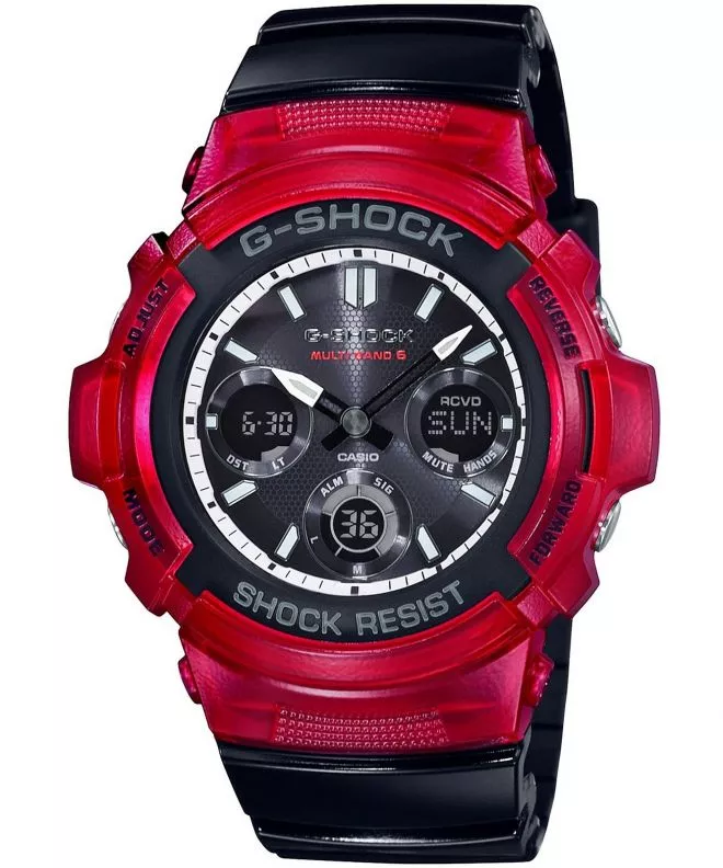 Casio G-SHOCK Original Black and Red Radio Solar Watch AWG-M100SRB-4AER