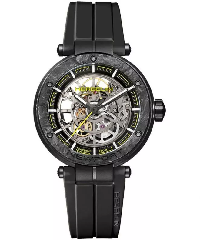 Herbelin Newport Carbon Skeleton Titanium Automatic Limited Edition watch 1888SQCTN14CA