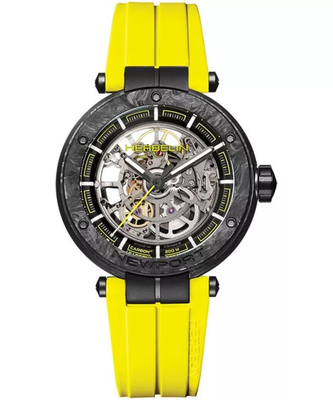 Herbelin Newport Carbon Skeleton Titanium Automatic Limited Edition watch 1888SQCTN14CY