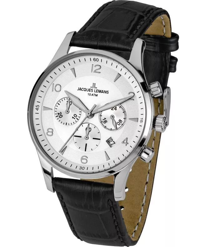 Jacques Lemans Orologio Da Uomo London 1-1654 - Cassa Rosa 40mm, Quadrante Bianco, Cinturino Pelle Marrone, 10 Bar - 5