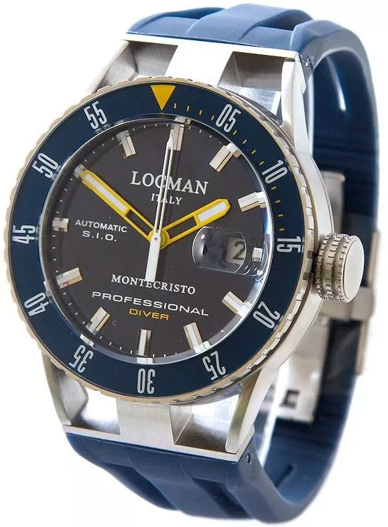 Locman Montecristo Professional Diver Automatic Men's Watch 051300BYBLNKSIB