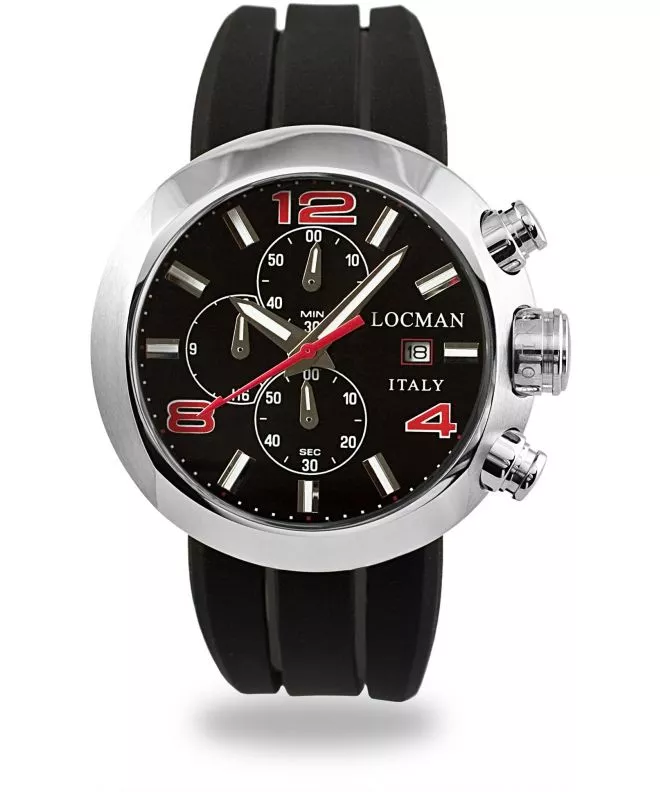 Locman Tondo Chronograph Men's Watch 042000BKNRD0SIK-R-K