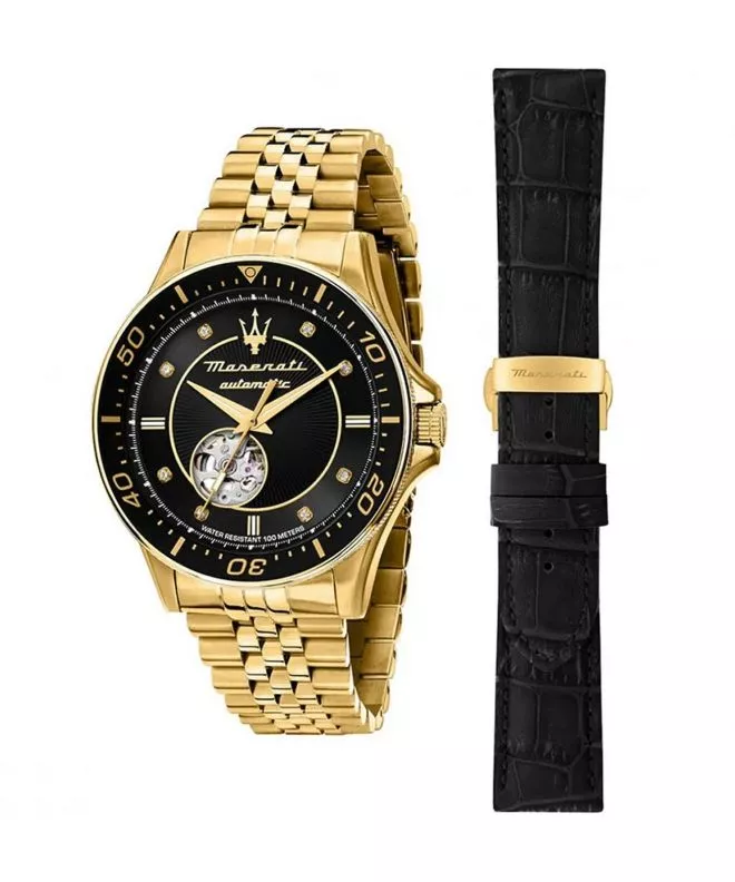 バートル AC240（12V）虎柄　メタリックゴールドゴーストペイント Maserati R8823140012 - Sfida Open Heart Automatic SET Watch