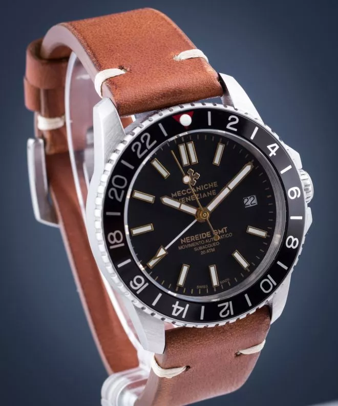 Meccaniche Veneziane Nereide GMT Ardesia Automatic Men's Watch 1204007 (NRD-GMT-ARD)