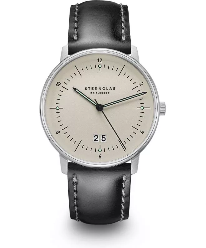 Sternglas Naos Big Date Alabaster gents watch S01-NAG26-BR02