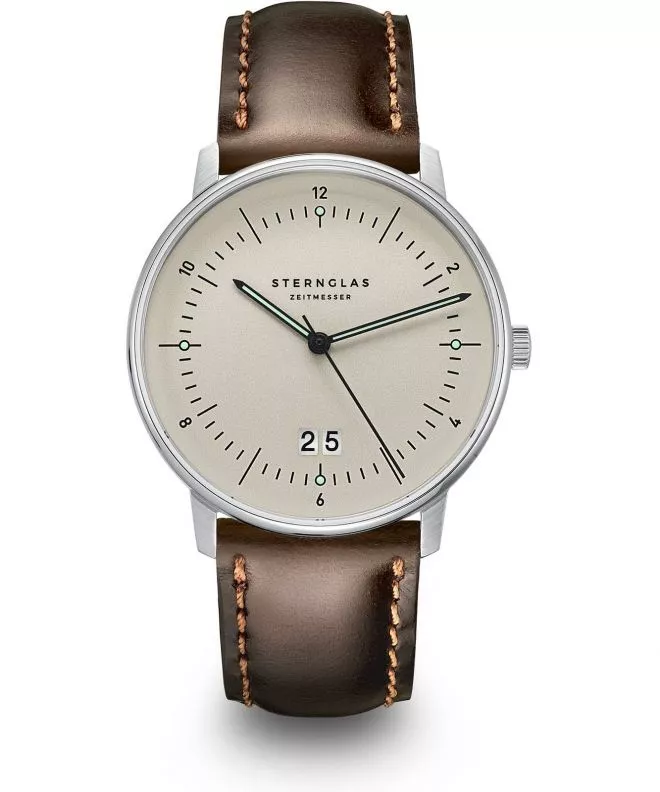 Sternglas Naos Big Date Alabaster gents watch S01-NAG26-BR03