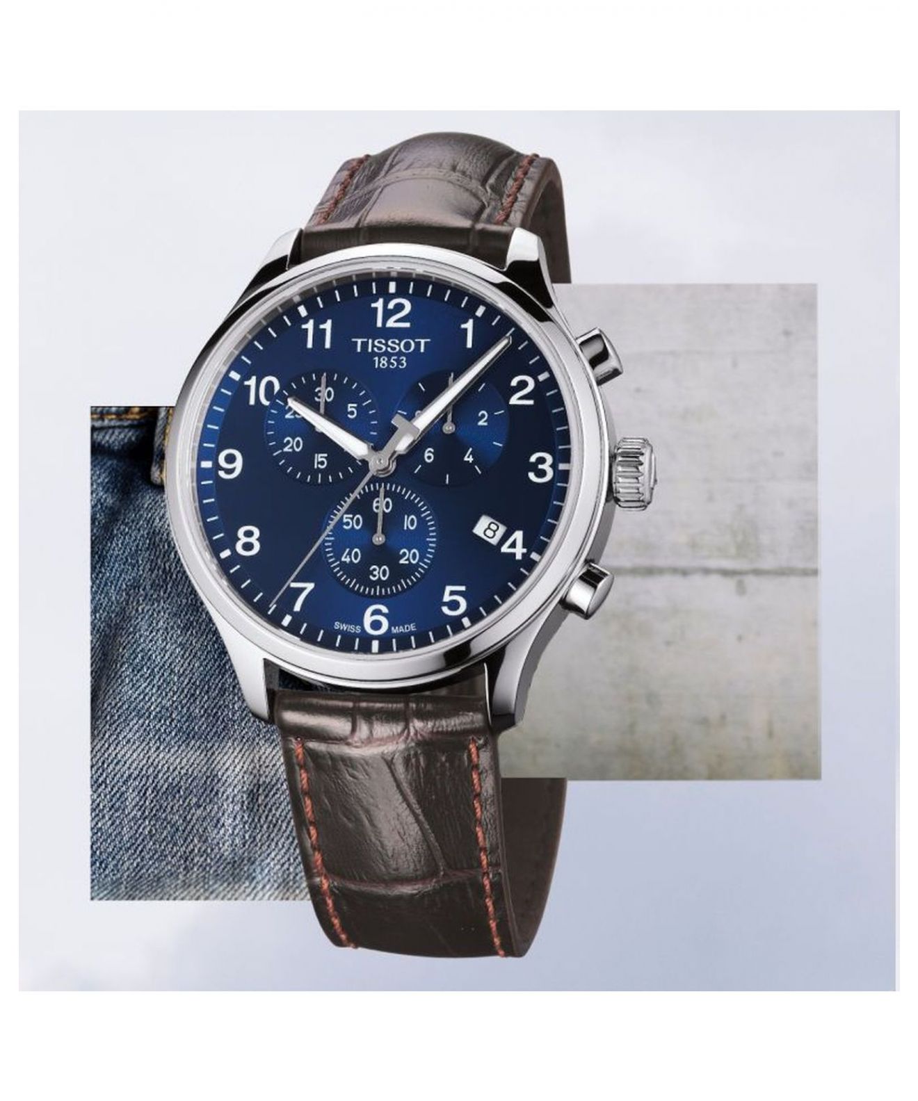 Tissot Cronografo Uomo Chrono XL – Cinturino In Pelle, Quadrante Marrone/verde, Modello T116.617.16.091.00 - 4