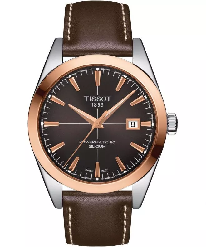 Tissot Gentelman Powermatic 80 Silicium Solid 18K Gold Bezel watch T927.407.46.291.00 (T9274074629100)