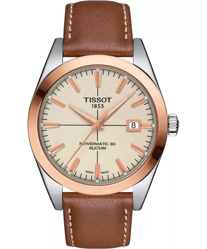 Tissot Gentleman Powermatic 80 Silicium 18K Gold Bezel watch T927.407.46.261.00 (T9274074626100)