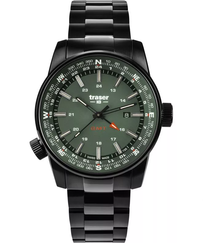 Traser P68 Pathfinder GMT Green SS Men's Watch TS-109525