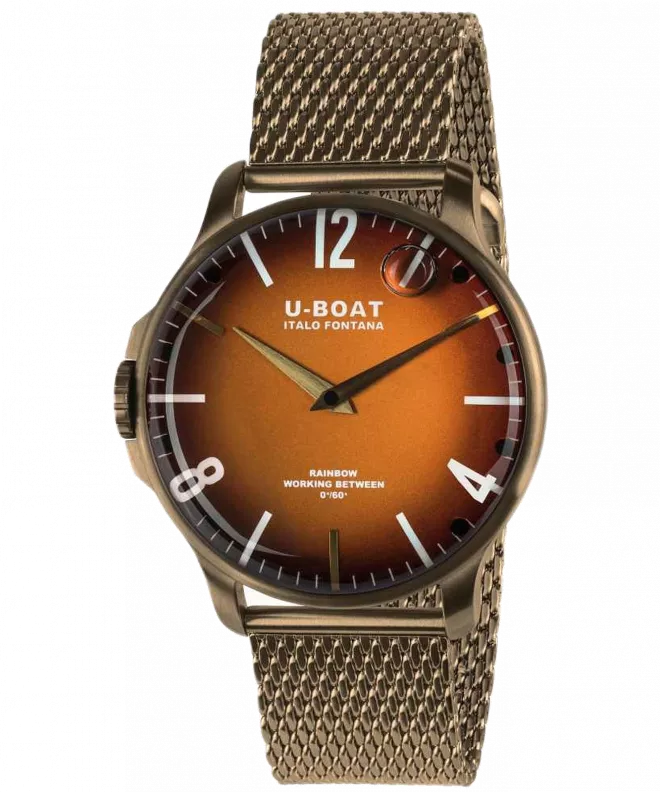 U-BOAT Rainbow 44 Orange IP Bronze watch 8468/MT