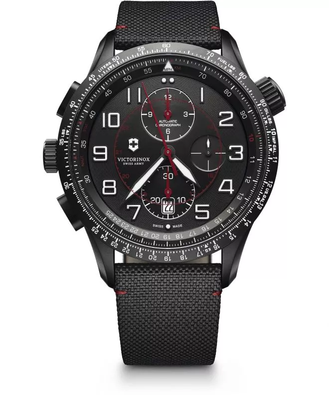 Victorinox Airboss Mach 9 Black Edition Paracord Automatic Valjoux Chronograph Men's Watch 241716