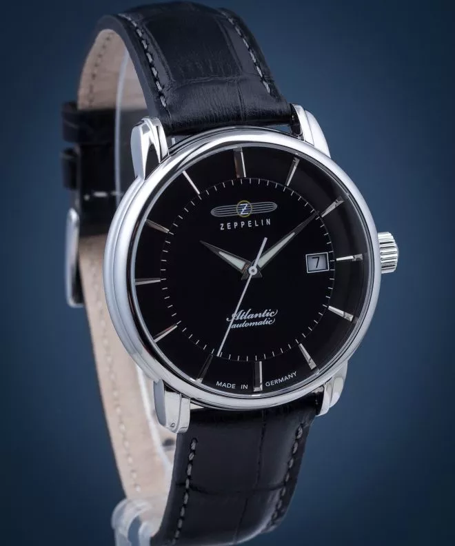 Zeppelin Orologio Automatico Uomo 8452-2 – Movimento Svizzero Sellita, Quadrante Nero, Vetro Zaffiro, Made In Germany