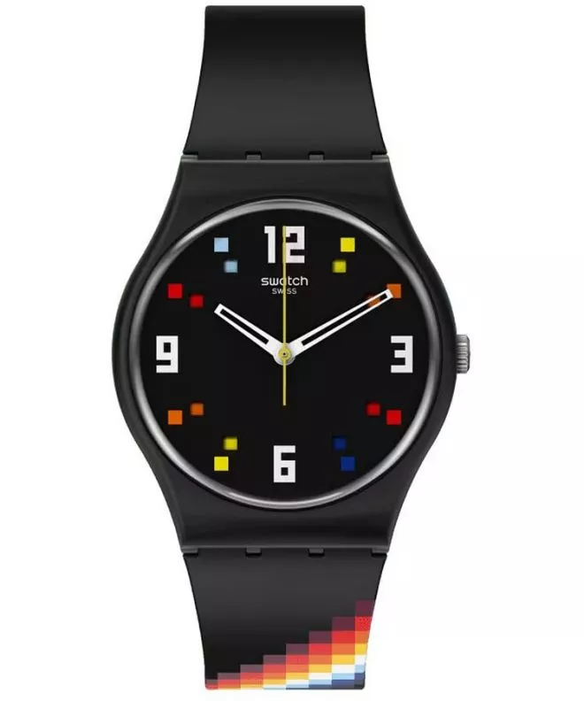 Swatch Black Carousel Squares unisex watch SO28B705