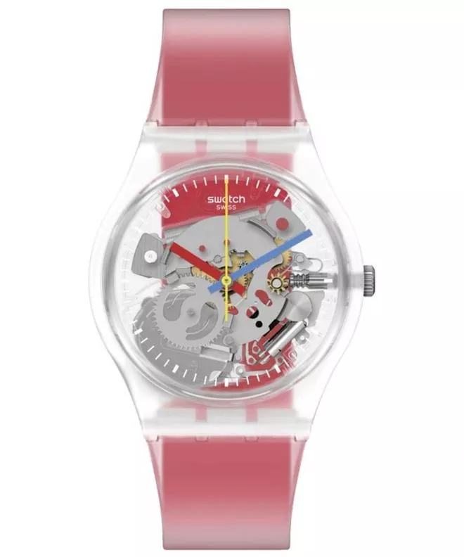 Swatch Clearly Red Striped watch GE292