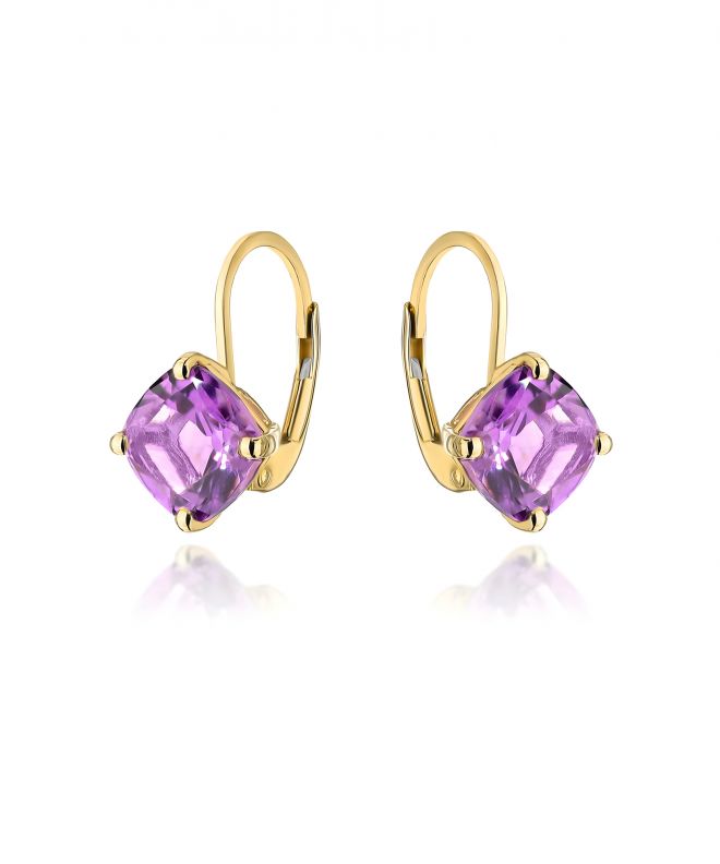 Bonore - Gold 585 - Amethyst earrings