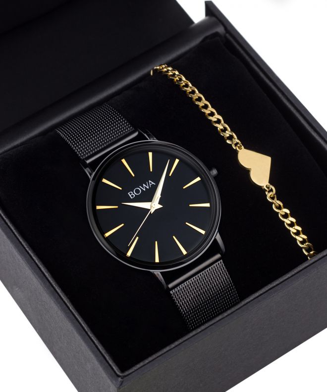 BOWA Praha Black-Gold Mesh 38 Gift Set ladies watch PH381-84-181M-419-02
