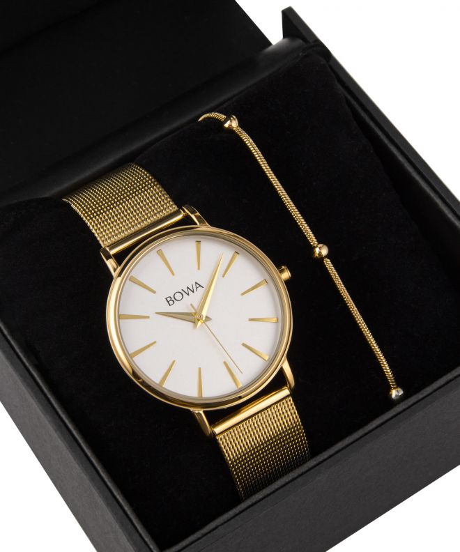 BOWA Praha Silver-Gold Mesh 38 Gift Set (watch + bracelet) PH384-54-184M-419-04