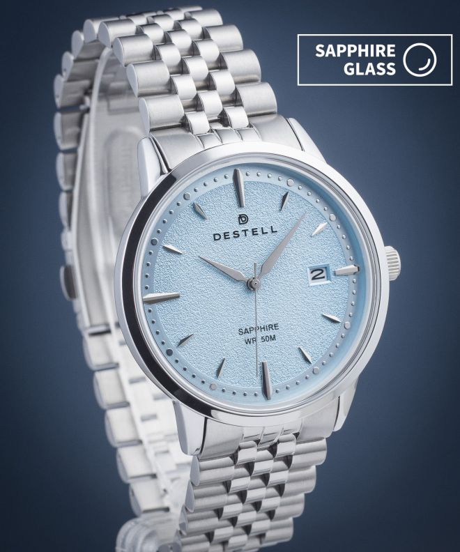DESTELL Pictor Ice Blue Silver Steel Sapphire watch PT405-05-205J