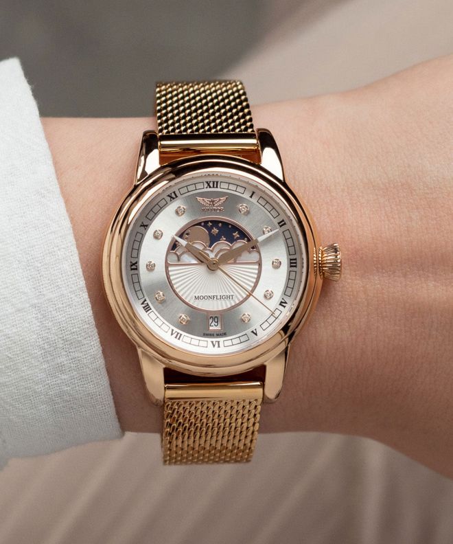 Aviator Douglas Moonflight Silver Diamonds Limited Edition watch V.1.33.2.382.5