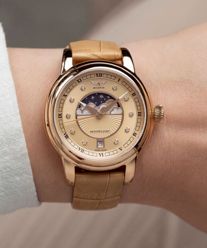 Aviator Douglas Moonflight Rose Gold Diamonds Limited Edition watch V.1.33.2.383.4