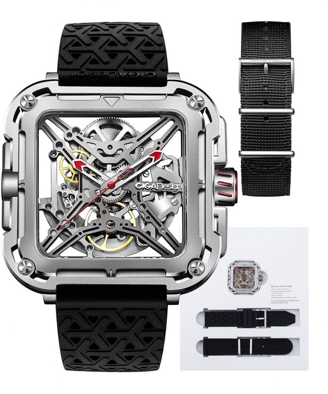 Ciga Design X Series Gorilla Silver Skeleton Automatic watch X011-SISI-W25BK