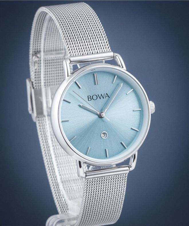 BOWA Milan Ice-Blue Silver Mesh 34 watch MI345-95-165M