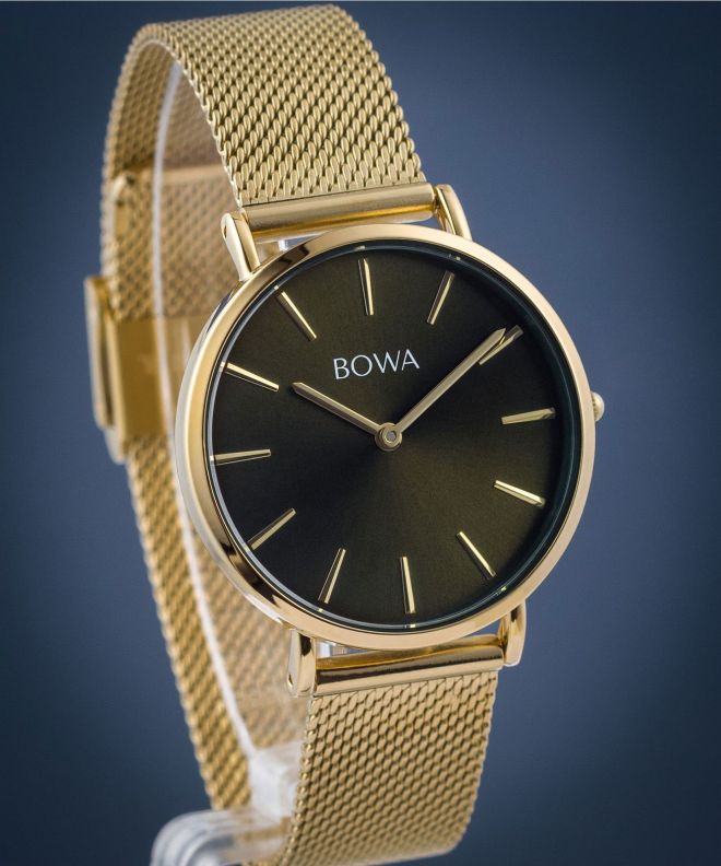BOWA New York Petite Green-Gold Mesh 34 women's watch NY344-04-184M