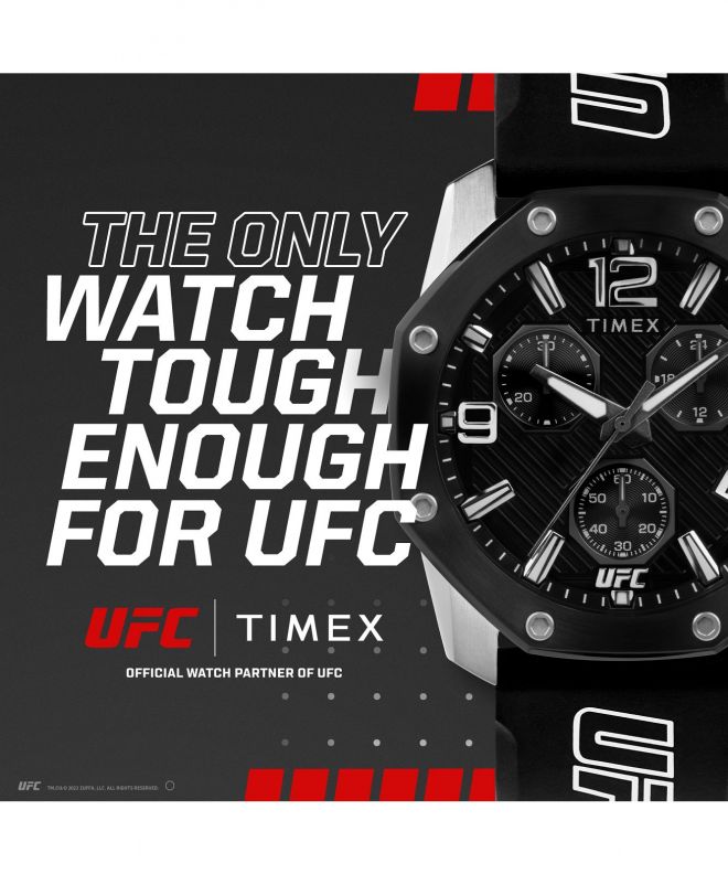 Timex UFC Icon - Orologio Uomo 45mm - Cinturino Rosso - Collaborazione Ufficiale Timex X UFC