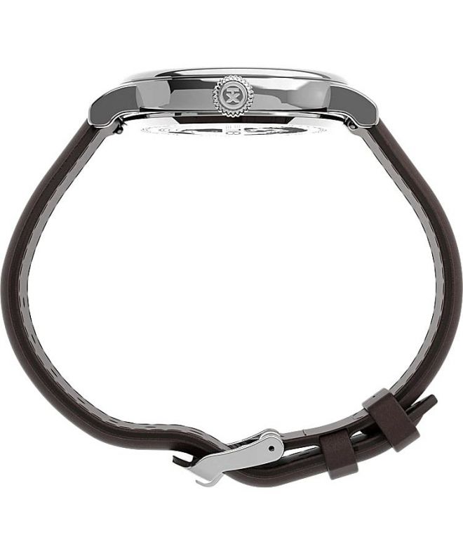Timex TW2V27800 Orologio Da Uomo – Cassa Acciaio 40mm, Quadrante Crema, Cinturino Pelle Marrone
