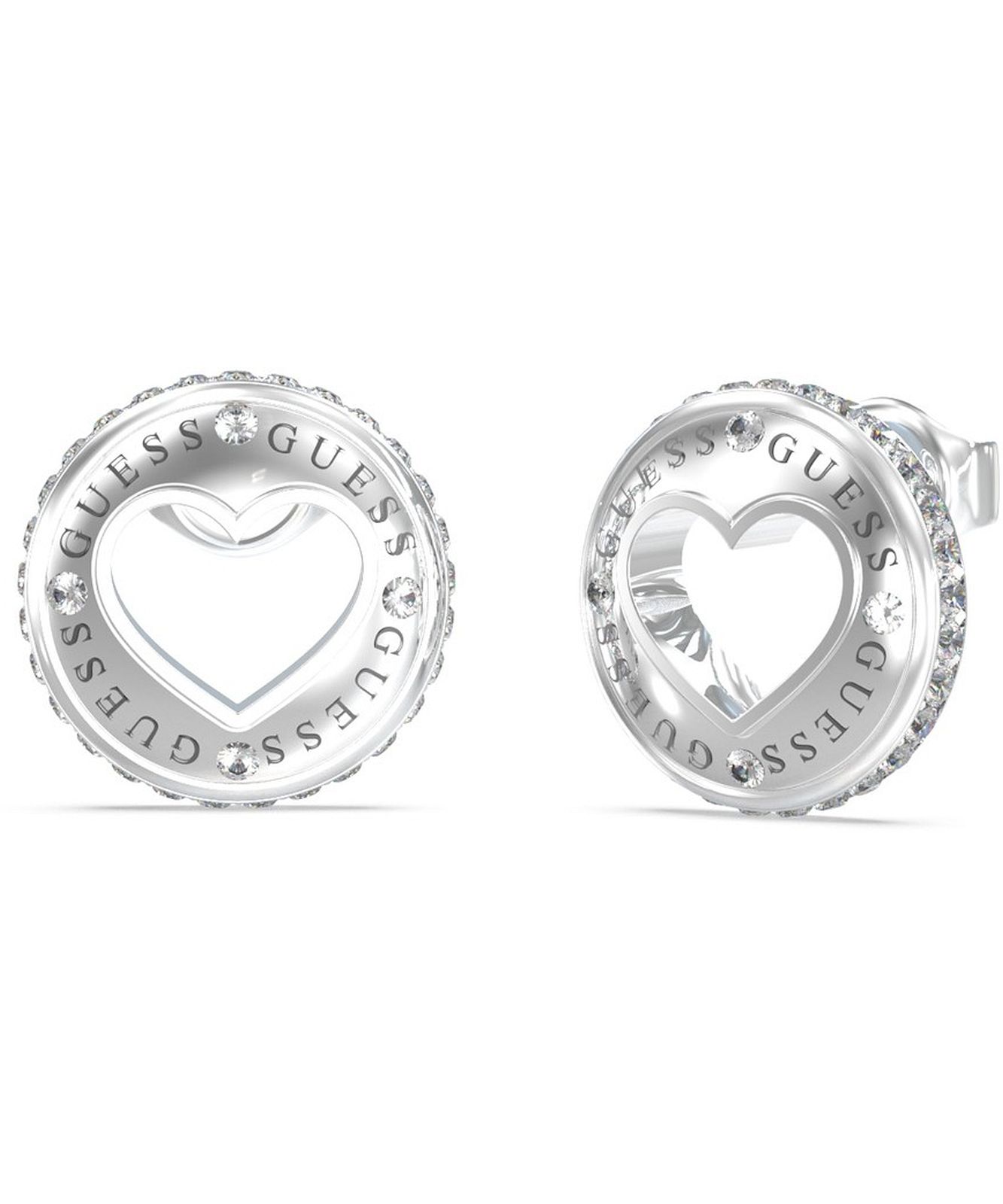 Jube03173 guess silver circle lights earrings
