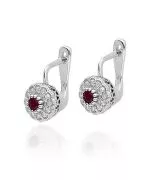 Bonore - White Gold 585 - Ruby 0,15 ct earrings