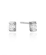 Bonore - White Gold 585 - Diamond 0,1 ct earrings