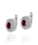 Bonore - White Gold 585 - Ruby 0,6 ct earrings