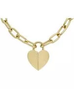 Fossil Harlow Linear Texture Heart necklace