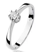 Bonore - White Gold 585 - Diamond 0,1 ct ring